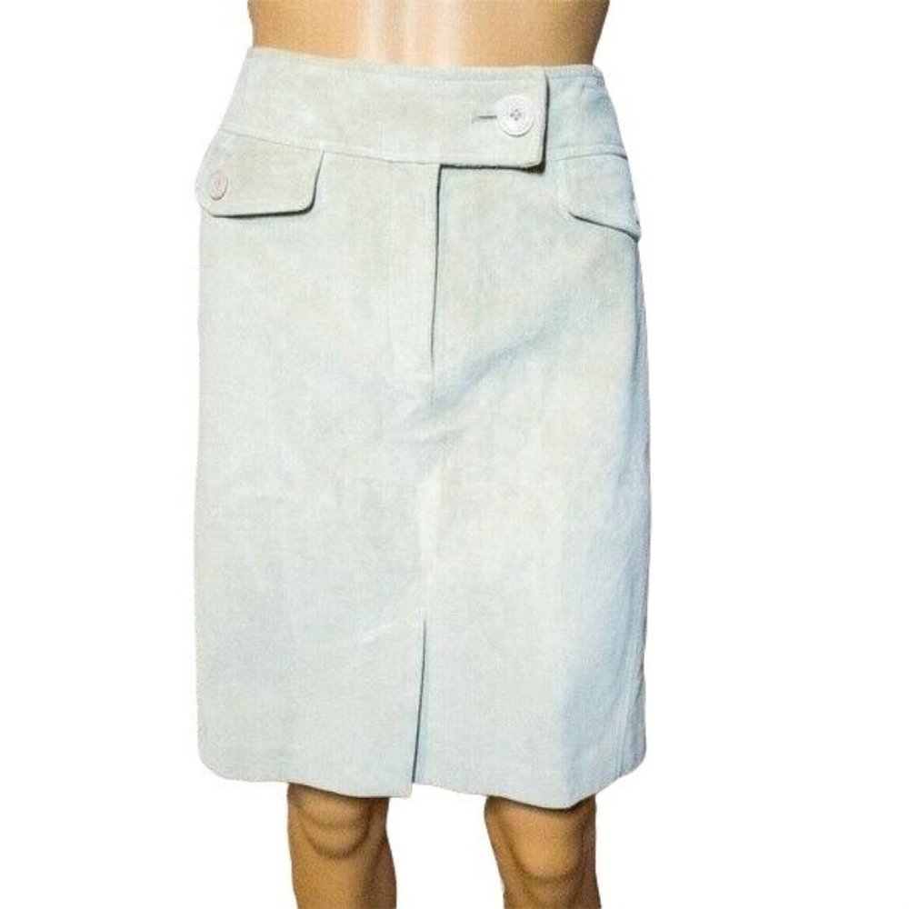 Ann Taylor LOFT: NWT Tan Khaki Suede Leather Mini Skirt Size 14